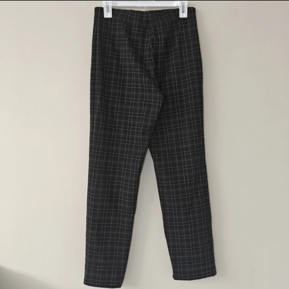 Equastrian Medium Skinny Plaid Pants Dark Gray Office Work‎ Wear Stretch Comfort - Picture 4 of 5